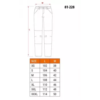 Neo Tools 81-228-XXL Protective Trousers, Grey/Black, XXL, 65% Polyester 35% Cotton, 267 g/m², 10 Pockets, Reinforced Knees, Reflective Elements, EN ISO 13688:2013
