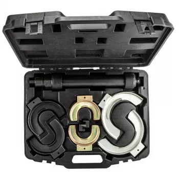 NEO TOOLS Coil Spring Compressor Set with Interchangeable Jaws | 3 Pairs (65-212 mm) | 1500 kg per Pair | CrV Steel | Plastic Case | TOP-11-797