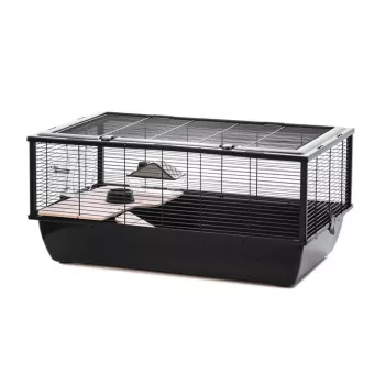 INZ INTER-ZOO Bob + Wood Small Animal Cage Black 780x480x360 mm