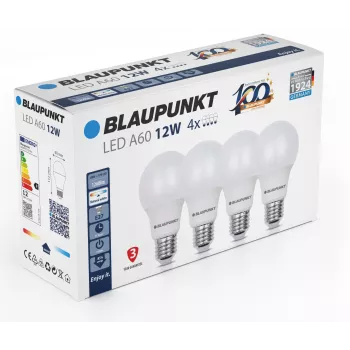 Blaupunkt LED Lamp E27 A60 1260 lm 12W 4000K, 4 Pieces (BLAUPUNKT-E27-12W-NW-4)
