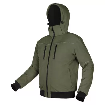 NEO TOOLS OUTDOOR Insulated Hooded Jacket, Green, Size XXL