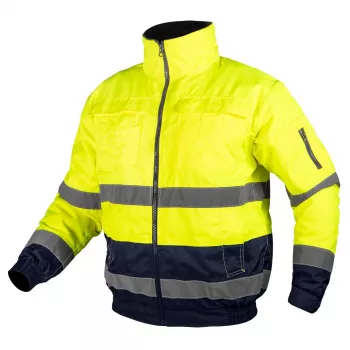 NEO TOOLS 3-in-1 Hi-Vis Work Jacket, Waterproof, Insulated, Yellow/Navy, XXXL