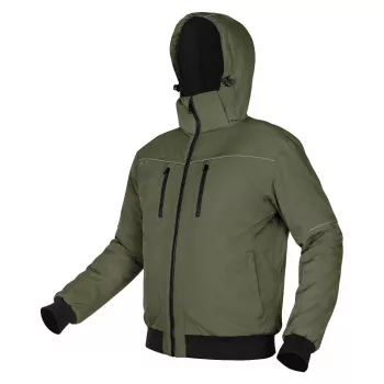 NEO TOOLS OUTDOOR Insulated Hooded Jacket, Green, Size XL