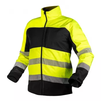 NEO TOOLS Softshell Hi-Vis Work Jacket, Yellow-Black, XXL