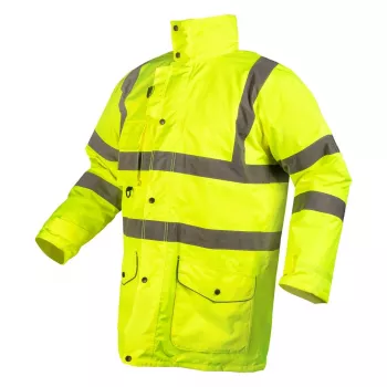 NEO TOOLS 5-in-1 Hi-Vis Work Jacket, Lined, Yellow, Size L (81-716-L)