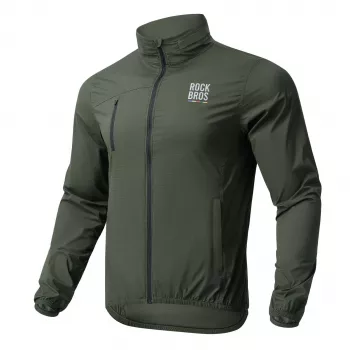 ROCKBROS ROAD TO SKY Cycling Windbreaker Jacket Green M - windproof, water-repellent, packable