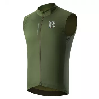 ROCKBROS ROAD TO SKY Men's Cycling Gilet, Lightweight and Breathable - S, Green