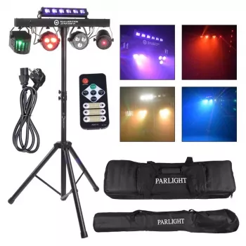 LIGHT4ME BEAM LASER STROBE LED PAR DERBY UV I - 4-in-1 Multi-Effect Stage Light with Red/Green Laser, UV and DMX Control