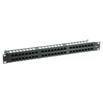 DELTA ENERGY SYSTEMS PP-48/RJ/6C 48-Port Cat6 UTP Patch Panel, 1U 19-Inch Rack Mount, Black