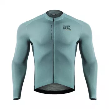 ROCKBROS ROAD TO SKY Men's Long-Sleeve Cycling Jersey M Grey-Blue
