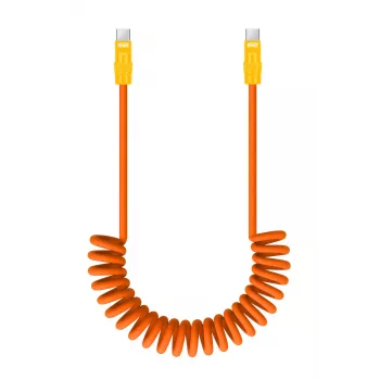 Newell USB-C to USB-C Cable 100 W, 1.5 m, Silicone, Coiled, Orange-Yellow