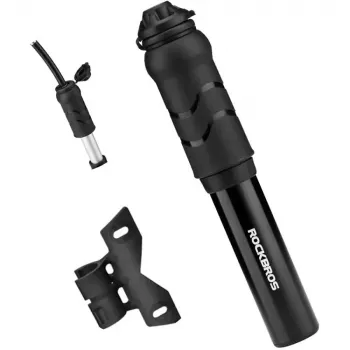ROCKBROS 810PCS-HP Mini Bicycle Hand Pump with Flexible Hose for Presta and Schrader Valves - Black