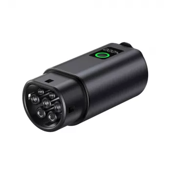 HURTEL V2L Adapter Type 2 to Schuko 3500W with Power Display and Bag - Black
