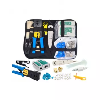 System Pass Through Network Toolkit E5948 - RJ45 Crimping Tool, Cable Tester, Punch-Down Tool, Carry Case