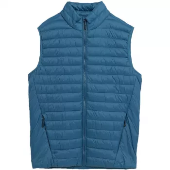 4F Men's Denim Gilet M062 - Button Placket Sleeveless, Regular Fit, XL