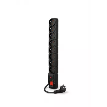 ACAR S8 PRO 3m Surge Protector Power Strip – 8 Sockets, 155J, 2300W, Black