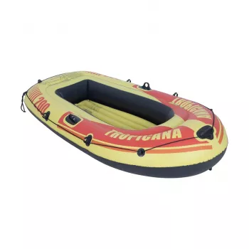 SUNCLUB Tropicana 200 Inflatable Boat – 1-Person Inflatable Boat with Inflatable Floor, Blue/Yellow, PVC