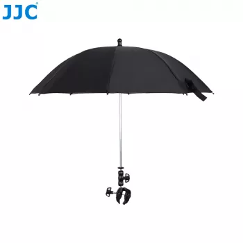 JJC Camera Rain Umbrella with Super Clamp Mount, 63 mm Jaw Opening, 1/4 inch & 3/8 inch Thread, Black