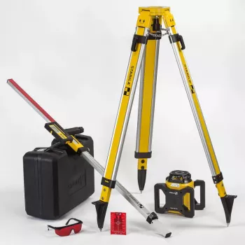 STABILA LAR 160 5-Piece Rotary Laser Set with Receiver, Tripod, Levelling Staff and Case