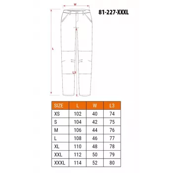 NEO TOOLS 81-227-XXXL Protective Work Trousers Grey/Black XXXL