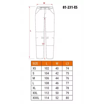 NEO Tools 81-231-XS Protective Trousers, Grey with Green Accents, Size XS, 100% Cotton, 270 g/m², CE Certified