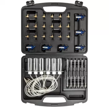 NEO TOOLS TOP-11-263 common rail injector leakage tester set for diesel engines, 6-Cylinder diagnostic set with adapters and case