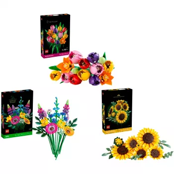 LEGO Botanicals Summer Flower Bouquet Bundle – 756-Piece Botanical Building Set for Adults