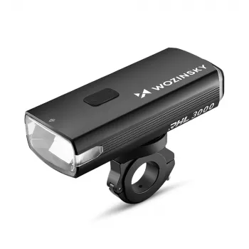 WOZINSKY 3000 Lumen USB-C Rechargeable Bike Headlight with Power Bank Function - Black