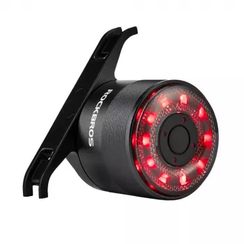ROCKBROS Q1 Bike Rear Light, 7 LED Colours, with USB-C Cable, Black