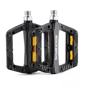 ROCKBROS BP2501 Reflective Nylon Bicycle Pedals, Black