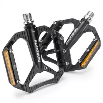 ROCKBROS C700 Reflective Aluminium Platform Pedals, Black