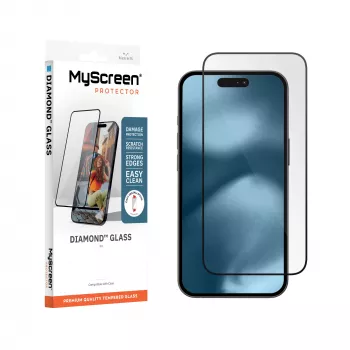 MyScreen Diamond Glass Screen Protector for Apple iPhone 18 Pro - 9H Tempered Glass, Full Coverage, Case-Compatible, Bubble-Free Installation