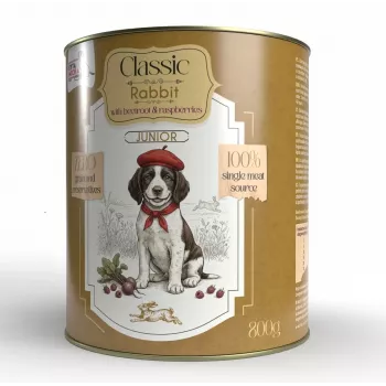 Syta Micha Wet Food for Puppies with Rabbit, Beetroot and Raspberry – 800g Can