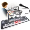MQ 6119L 61-Key Portable Electronic Keyboard with LED Display, 128 Tones, 128 Rhythms, Recording and Teaching Functions, Black