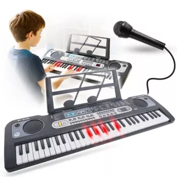 MQ 6119L 61-Key Portable Electronic Keyboard with LED Display, 128 Tones, 128 Rhythms, Recording and Teaching Functions, Black