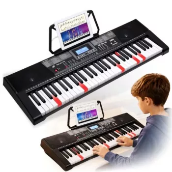 MK 2115 Educational Portable Keyboard 37 Keys E-Piano with 8 Tones, 8 Rhythms, 4 Demo Songs, Microphone Input, Black