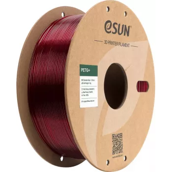 ESUN PETG+ 1.75 mm Translucent Red 1 kg Paper Spool