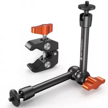 KF Magic Arm + Super Clamp Mounting Kit with 1/4-inch & 3/8-inch Thread, 15-55 mm Jaw, Black