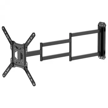 Brateck LPA84-445XL Full-Motion TV/Monitor Wall Mount for 37-80 inch Screens, 50kg Capacity, VESA up to 600x400, Dual Swivel Arm, Matte Black