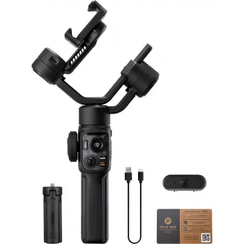 Zhiyun C030124ABR1 Smartphone Gimbal Stabiliser 3-Axis with Integrated Fill Light, Bluetooth 5.0, 2600mAh Battery, up to 25h Runtime, Supports 50-90mm Smartphones, Black