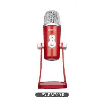 BOYA BY-PM700R USB Condenser Microphone with Omnidirectional, Cardioid, Figure-8 and Stereo Polar Patterns, 3.5mm Headphone Output, Volume Control, Mute Button and Integrated Desk Stand