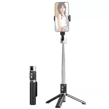 USAMS ZB324 Mini Wireless Selfie Stick Tripod with Bluetooth Remote - Black