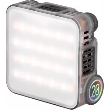 Zhiyun M20 RGB LED Fill Light with 20W Power, 2700K-6500K CCT, HSI Colour Modes, OLED Display, Magnetic Back, USB-C PD Charging