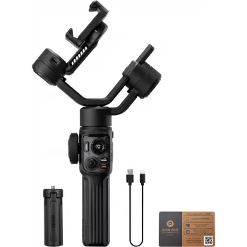 Zhiyun Smooth 5S AI Smartphone Gimbal with Magnetic Fill Light, 3-Axis Stabiliser, 300g Payload, Black