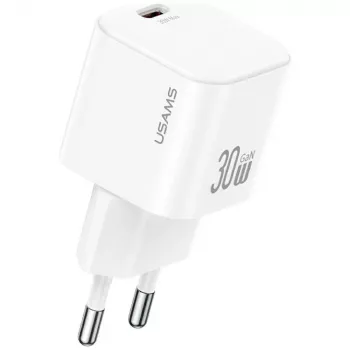 USAMS JO Series CC262 30W GaN USB-C Power Adapter with 1m USB-C Cable - White