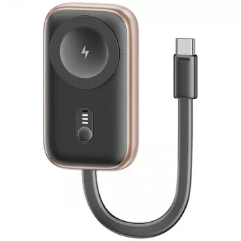 USAMS CD245 2-in-1 Wireless Charger and Power Bank for Apple Watch, 1200mAh, USB-C, Tarnish