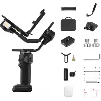 ZHIYUN CRANE 4 COMBO 3-Axis Camera Gimbal Stabiliser with 6kg Payload, 12h Battery, Touchscreen & Fill Light, Black