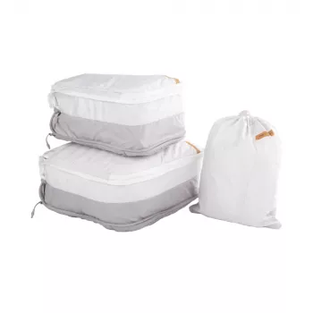 PGYTECH Clothing Storage Set - 4-Piece Travel Packing Cubes with Shoe and Laundry Bag, Grey