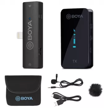 BOYA BY-XM6-S3 2.4GHz Dual-Channel Wireless Microphone System for iOS Devices with Lightning Connection
