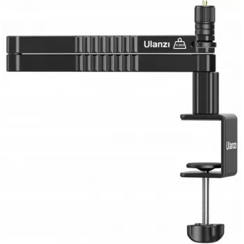 ULANZI LS26 Microphone Stand with Boom Arm and Desk Clamp, 750 mm Reach, Aluminium Alloy, Black